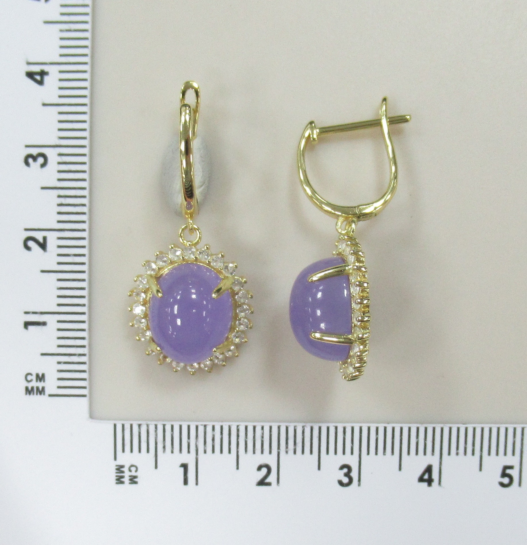 Серебряные серьги с лавандовыми жадеитами